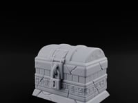 Glyph-Banded Lock-Clasped Stone Treasure Chest turntable