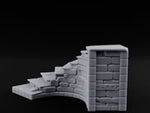 Glyph-Etched Curve-Edged Stone Staircase Section turntable