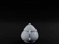 Scroll-Etched Knob-Lidded Decorative Ceramic Urn turntable