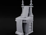 Twin-Candled Scroll-Draped Temple Lectern Desk turntable