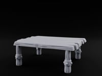 Rivet-Clasped Plank-Topped Tribal Square Table turntable