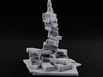 Flame-Topped Scroll-Heaped Scholar's Book Pile turntable