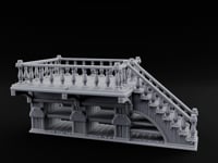 Baluster-Railed Plank-Supported Tavern Staircase Landing turntable