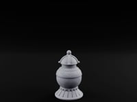 Filigree-Banded Ball-Knobbed Decorative Lidded Vase turntable