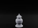 Filigree-Banded Ball-Knobbed Decorative Lidded Vase turntable
