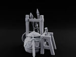 Spear-Racked Helm-Propped Armory Weapon Stand Set turntable