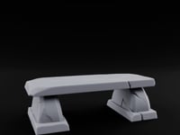 Slab-Topped Pedestal-Footed Stone Garden Bench turntable