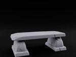 Slab-Topped Pedestal-Footed Stone Garden Bench turntable