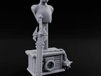 Spike-Bladed Mace-Rested Armory Mannequin Weapon Display turntable