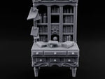 Scroll-Pinned Fleur-Carved Scholar's Bureau Bookcase turntable