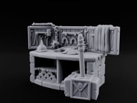 Chain-Hung Morningstar-Topped Armory Workshop Workbench turntable