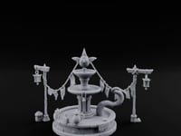 Bunting-Strung Lantern-Flanked Goblin Market Fountain Set turntable