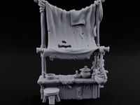 Tattered-Awning Pot-Hung Market Herbalist Stall turntable