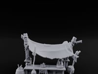 Canopy-Slung Bucket-Flanked Market Stall Counter turntable