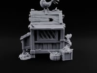 Rooster-Topped Chicken Coop turntable