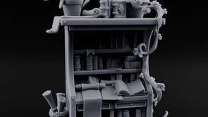 Overstuffed Library Bookshelf A turntable