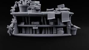 Overstuffed Library Bookshelf F turntable
