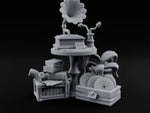 Cozy, Book-Piled Bookshop Furnishing C turntable