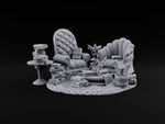 Cozy, Book-Piled Bookshop Furnishing D turntable
