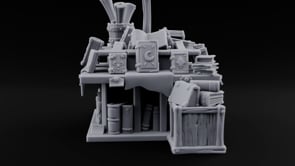 Cozy, Book-Piled Bookshop Furnishing E turntable