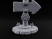 Whiskers Went This Way Paw-Crested Wooden Arrow Signpost turntable