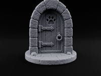 The Knock Came After Midnight Paw-Cutout Stone Arch Door turntable