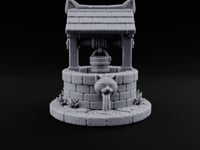 Drink Under Watchful Whiskers Roofed Cat-Head Stone Well turntable