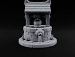 Drink Under Watchful Whiskers Roofed Cat-Head Stone Well turntable