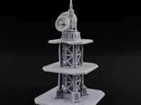 The Signal Climbs Higher Sci-Fi Communications Tower with Satellite Dishes turntable
