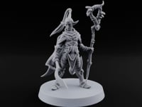 Unbothered by Brambles Elf Druid with Vine Staff and Curved Blade turntable