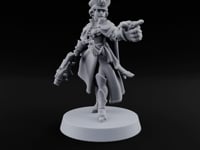 Forward, You Cowards Human Female Officer with Pistol turntable