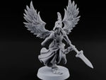 Dawn Lands Running Aasimar Female Paladin with Spear and Feathered Wings turntable