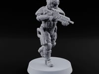 Badge Heavy, Patience Thin Human Sci-Fi Police Officer B turntable