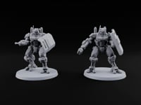 Riot Control, Rusted Edition Warforged Riot Police Robots with Shields turntable