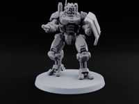 Riot Control, Rusted Edition Warforged Riot Police Robot with Shield A turntable