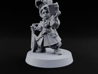 Reading Her Own Reviews Halfling Female Bard with Lute and Book turntable