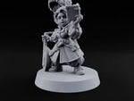 Reading Her Own Reviews Halfling Female Bard with Lute and Book turntable