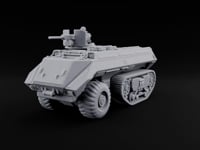 Half Wheels, Half Tracks Sci-Fi Armoured Half-Track Vehicle with Gunner turntable