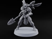 The Temple Cat Went Orbital Tabaxi Female Warrior with Ankh Spear and Winged Backpack turntable