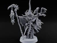 Still Learning, Already Grim Human Necromancer Apprentice with Skull Staff and Skeletal Vulture turntable