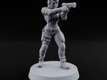 Sights Locked, Mic Live Human Female Officer with Sci-Fi Pistol and Headset turntable