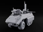 Saber Out, Skull Flying Human Officer and Gas-Masked Crew in Armoured Half-Track with Rotary Cannon turntable