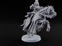 Neck and Neck Vampire Female Lord on Armoured Horse with Bat-Winged Axe turntable