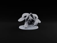 Horn Down, Shell Wide Giant Fire Beetle with Rhinoceros Horn and Open Wing Cases turntable