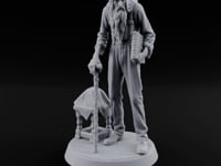 Scowling Over His Secrets Human Elder with Cane turntable