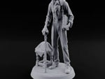 Scowling Over His Secrets Human Elder with Cane turntable
