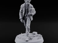 Borrowed Books, Borrowed Time Human Scholar with Stack of Books and Ragged Coat turntable