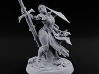 Weary but Unbroken Human Female Armoured Nun with Spiked Greatsword and Rosary turntable