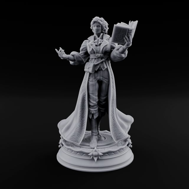 Quoting Chapter and Verse Human Wizard with Spellbook and Long Embroidered Coat turntable