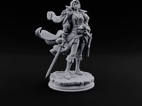Two Pistols Left Holstered Human Female Pirate Captain turntable